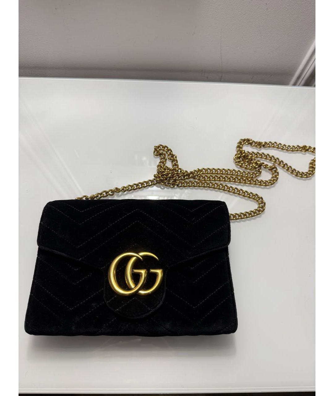 GUCCI Черная бархатная сумка через плечо, фото 5