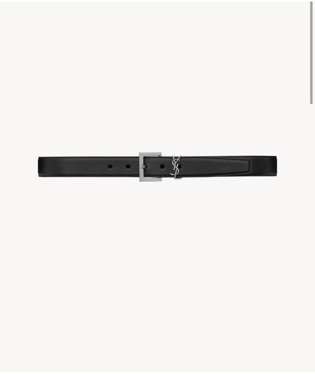 SAINT LAURENT Черный кожаный ремень, фото 4