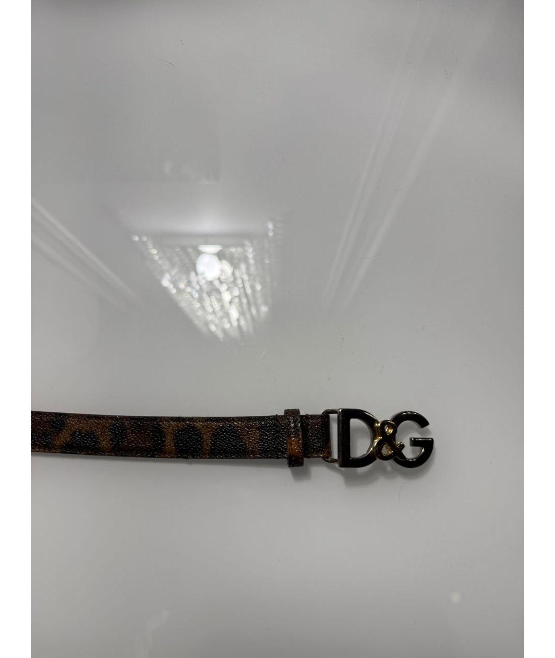 DOLCE&GABBANA Коричневый кожаный ремень, фото 2