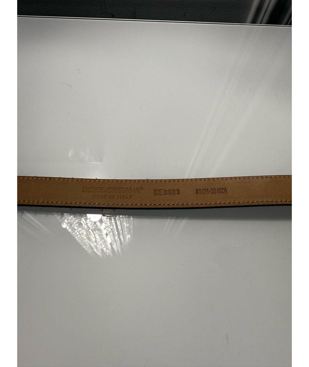 DOLCE&GABBANA Коричневый кожаный ремень, фото 3