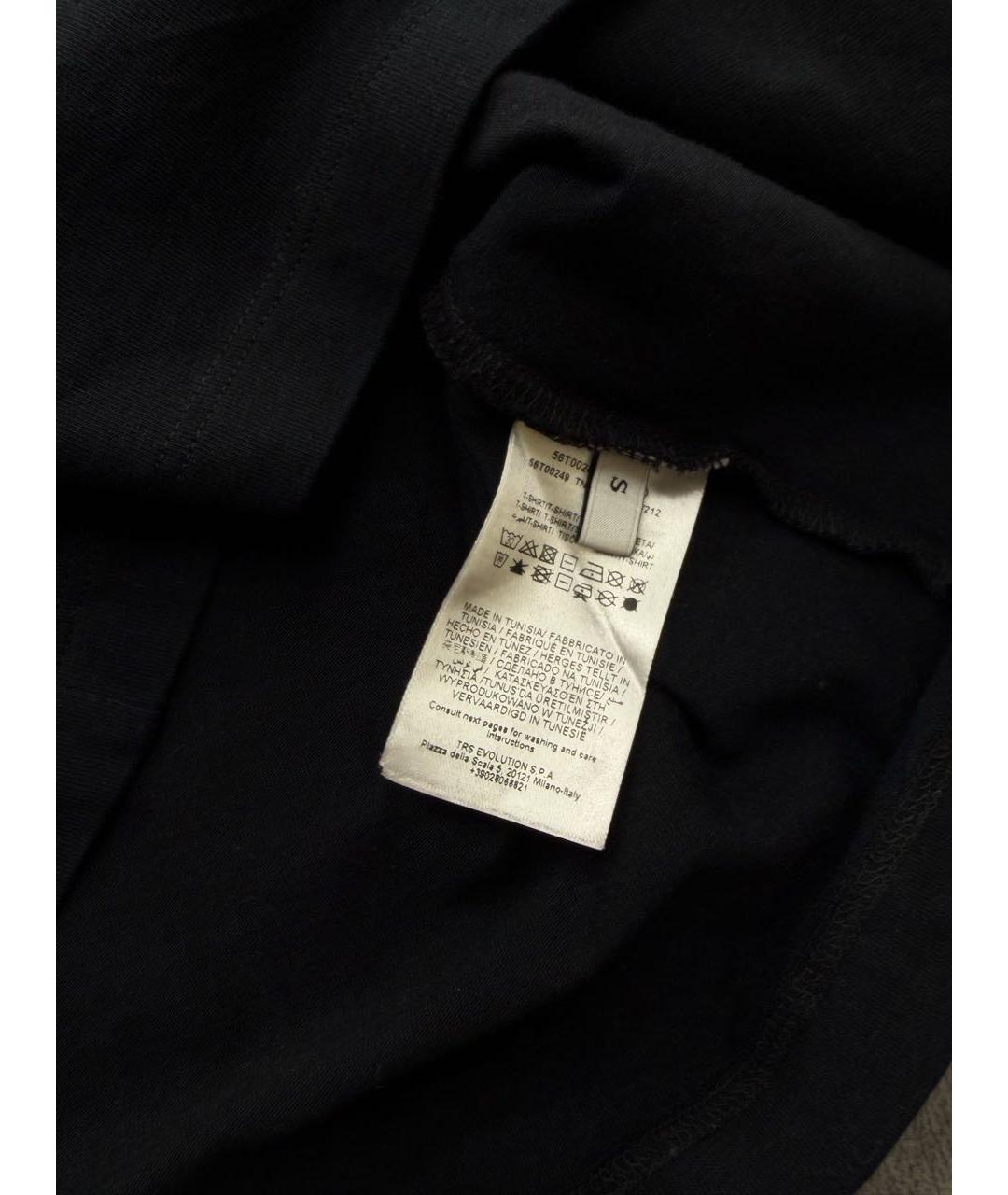 TRUSSARDI JEANS Черная хлопковая футболка, фото 2