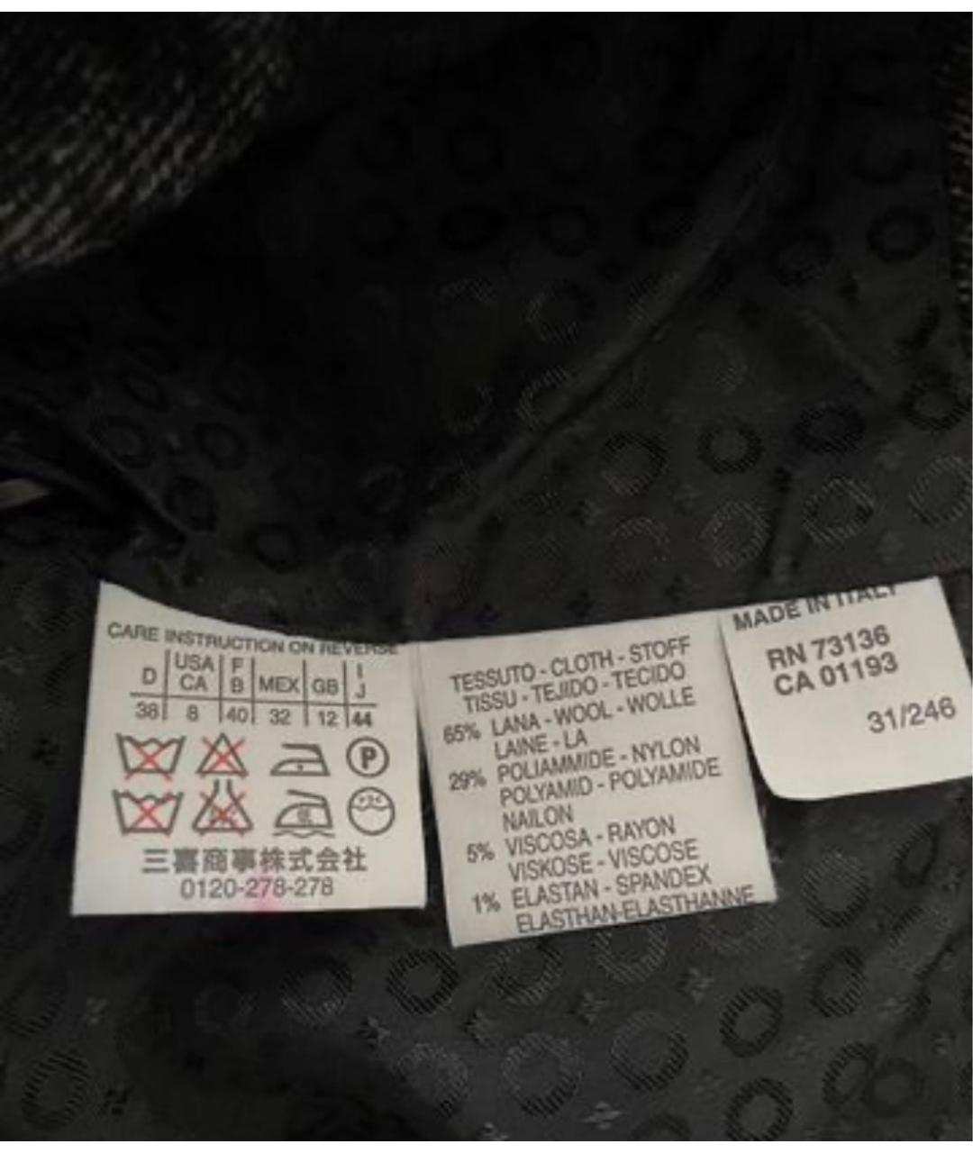 MARELLA Антрацитовый шерстяной жакет/пиджак, фото 7