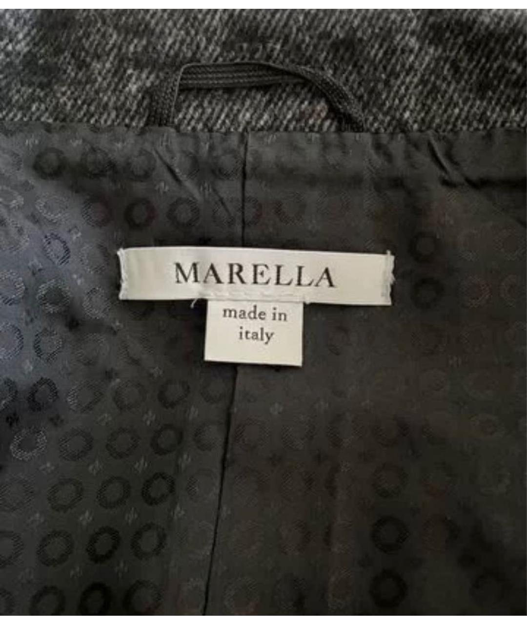 MARELLA Антрацитовый шерстяной жакет/пиджак, фото 6