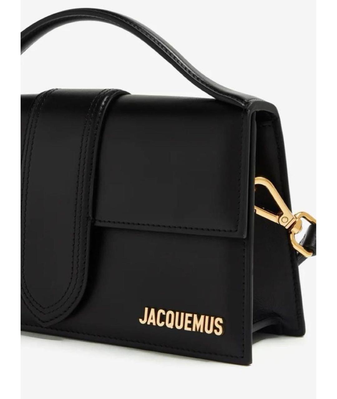 JACQUEMUS Черная кожаная сумка с короткими ручками, фото 2