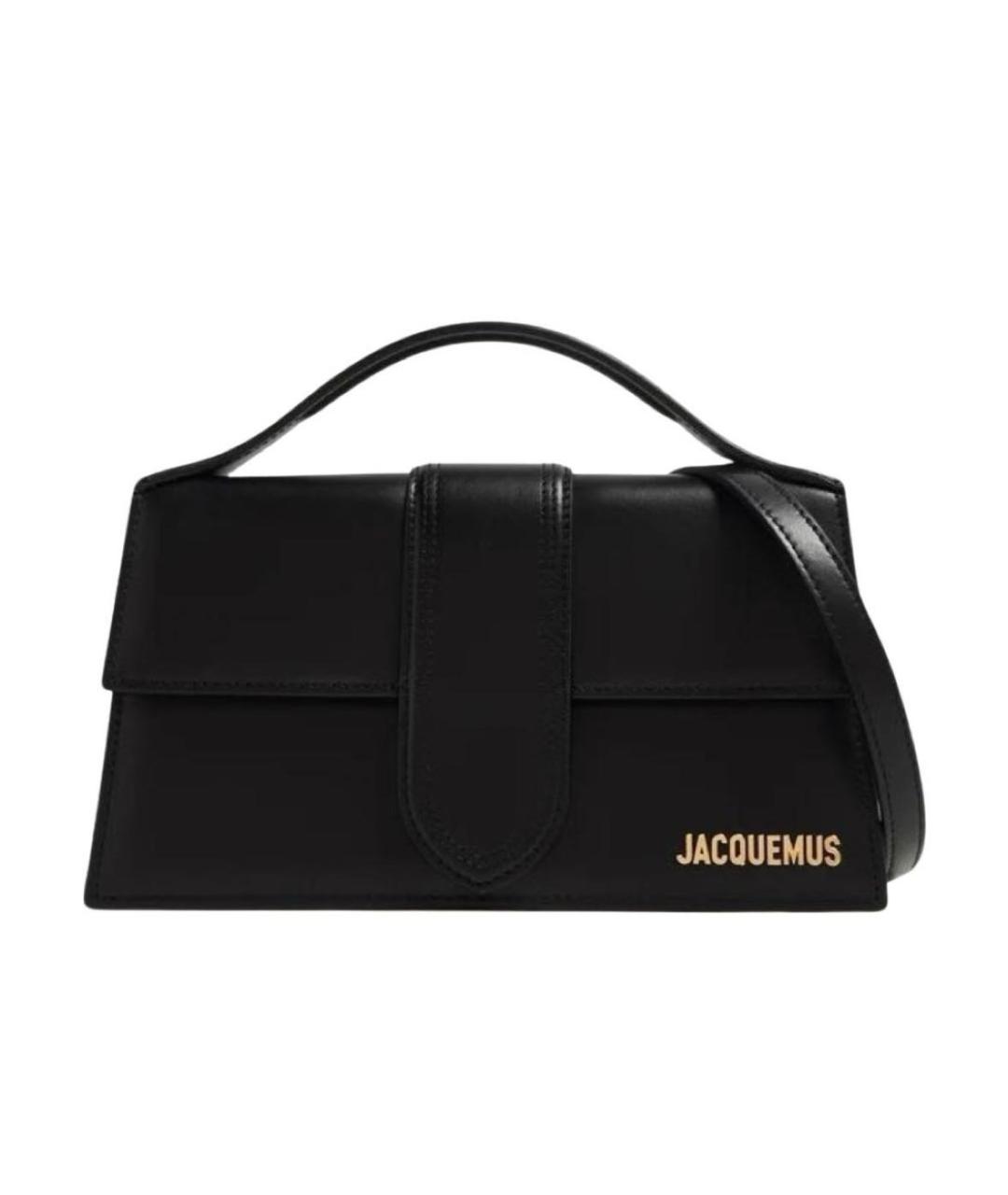 JACQUEMUS Черная кожаная сумка с короткими ручками, фото 1