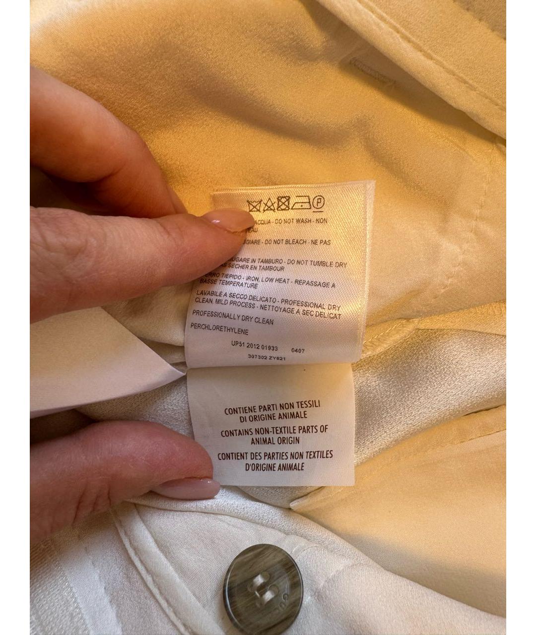 GUCCI Белые шелковые прямые брюки, фото 5