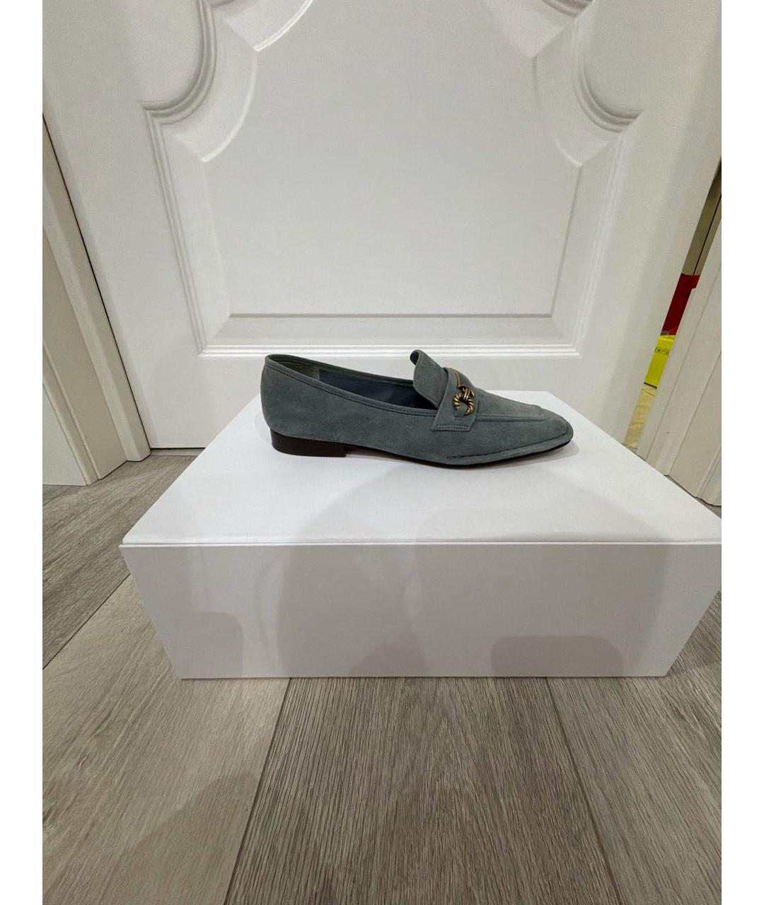 TORY BURCH Голубые замшевые лоферы, фото 6