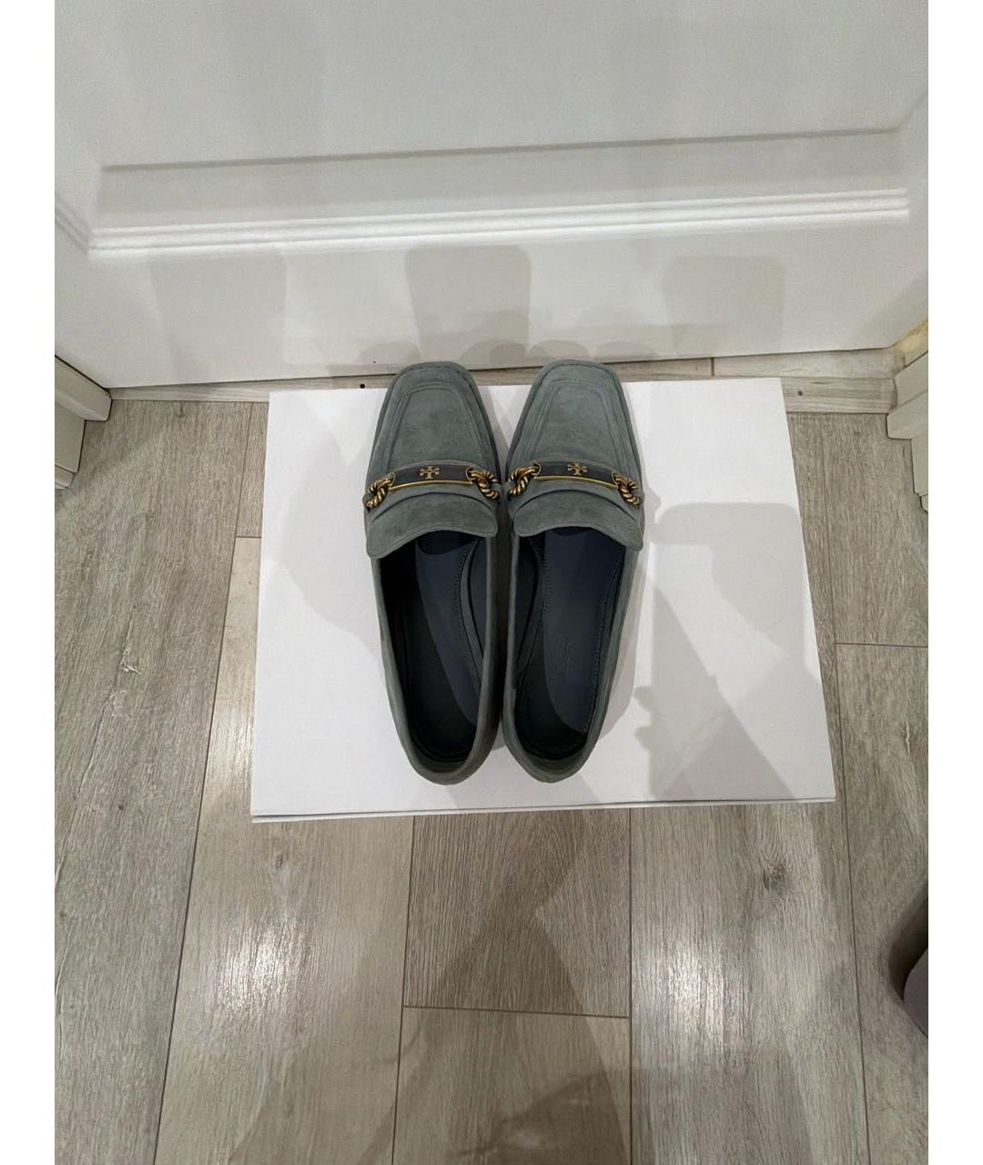 TORY BURCH Голубые замшевые лоферы, фото 3