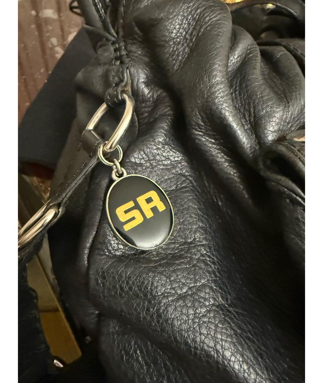 SONIA RYKIEL Черная кожаная сумка тоут, фото 3