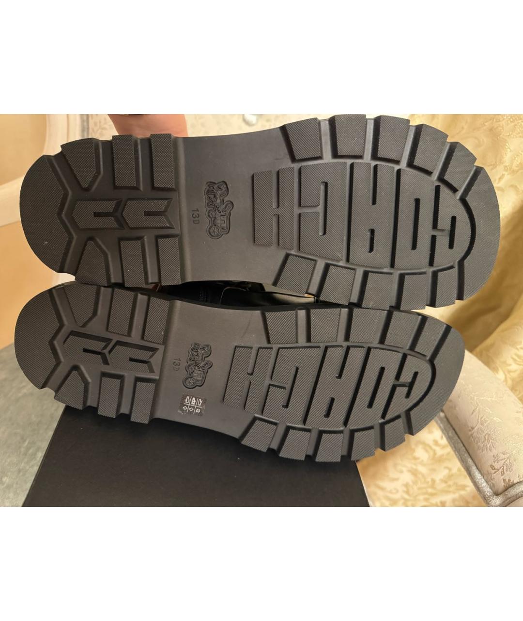 COACH Черные кожаные сандалии, фото 6