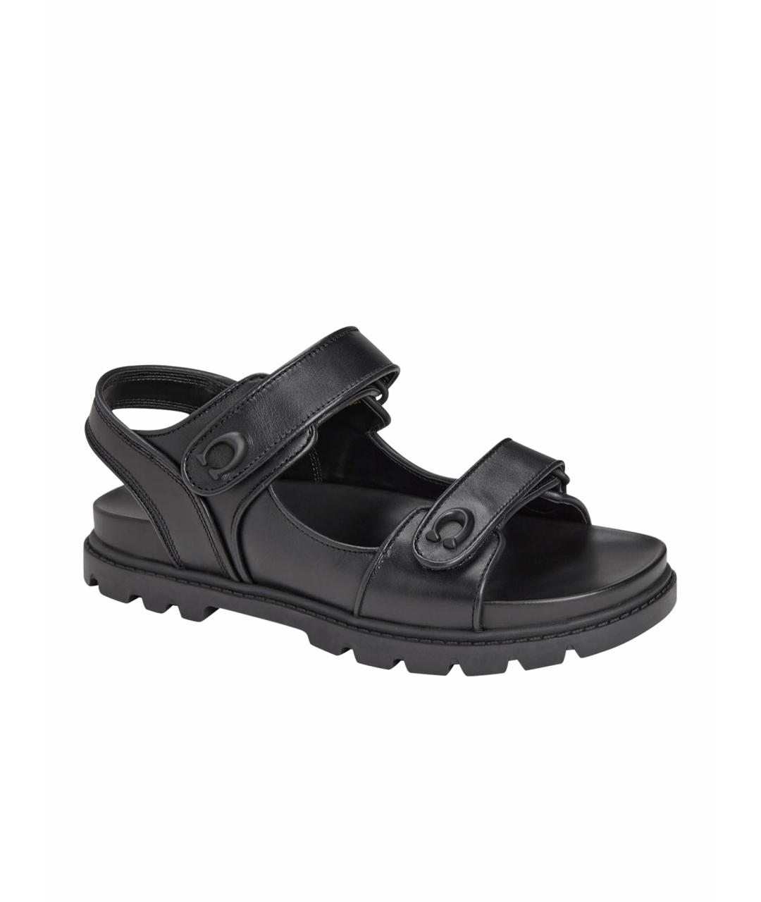 COACH Черные кожаные сандалии, фото 1