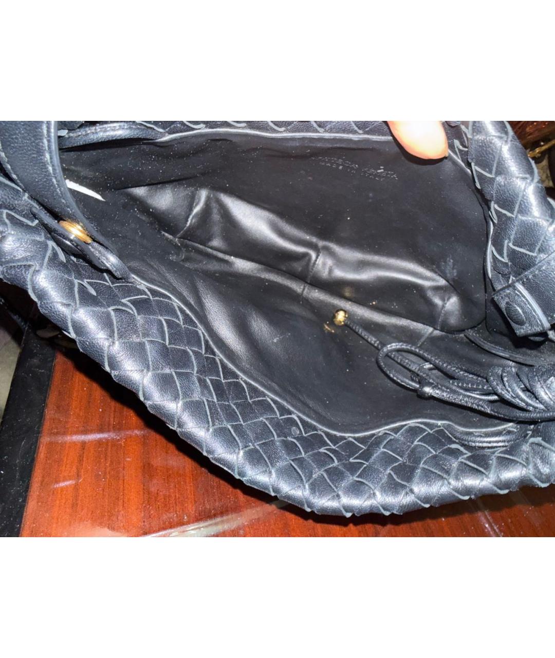 BOTTEGA VENETA Черная кожаная сумка тоут, фото 4