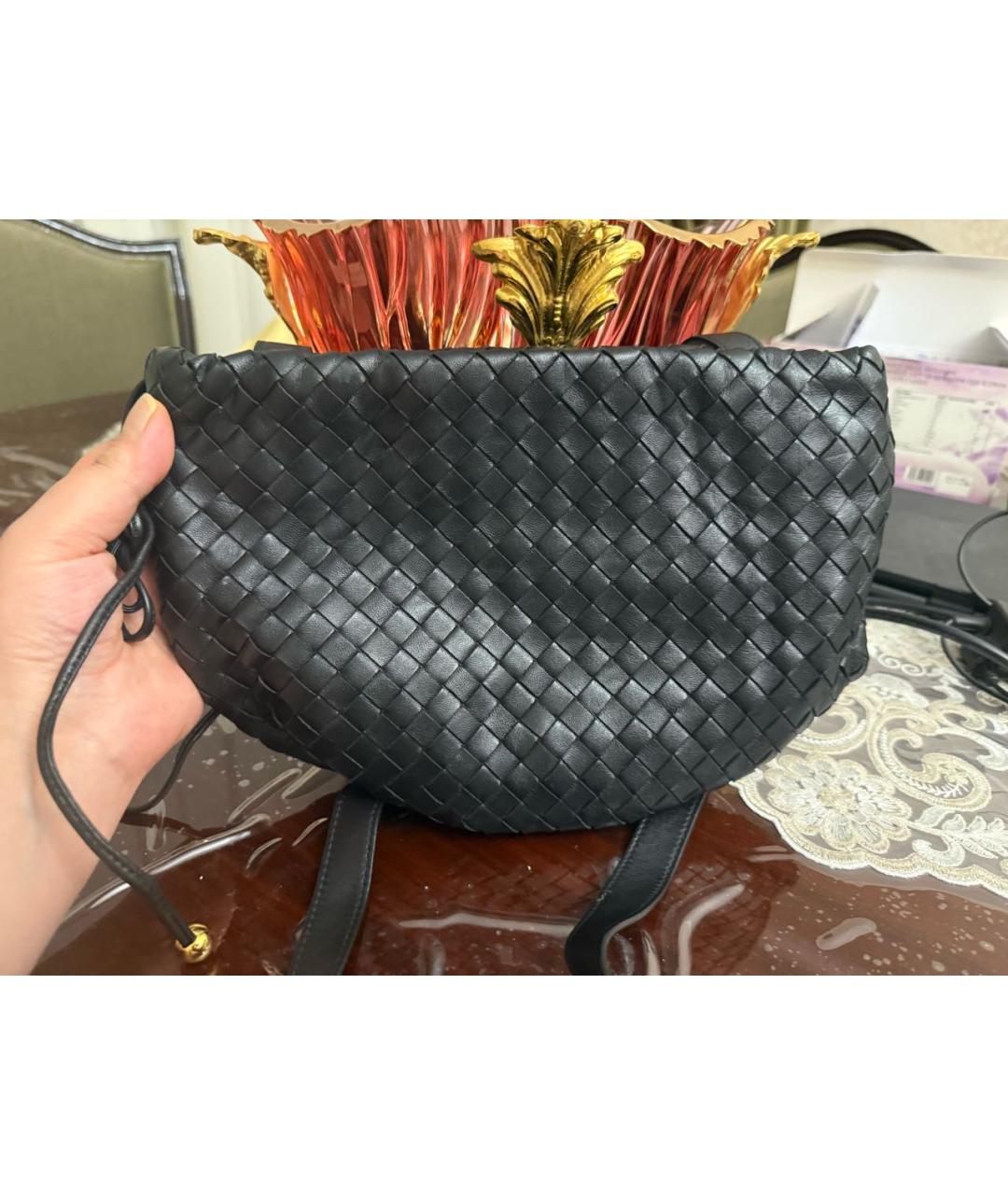 BOTTEGA VENETA Черная кожаная сумка тоут, фото 2