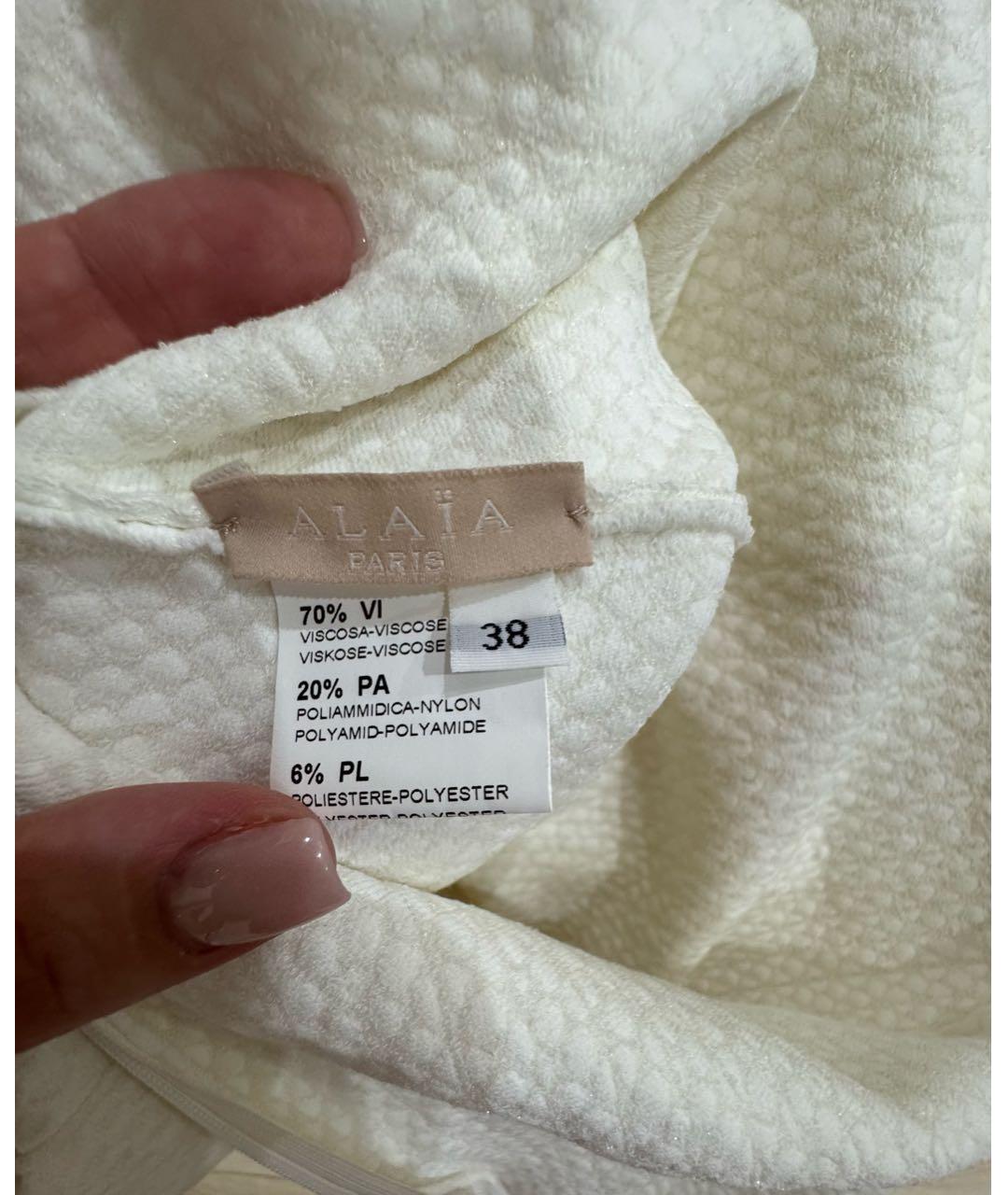 ALAIA Белое вискозное повседневное платье, фото 3