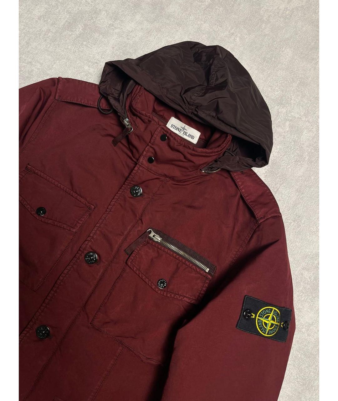 STONE ISLAND Бордовая полиуретановая куртка, фото 4
