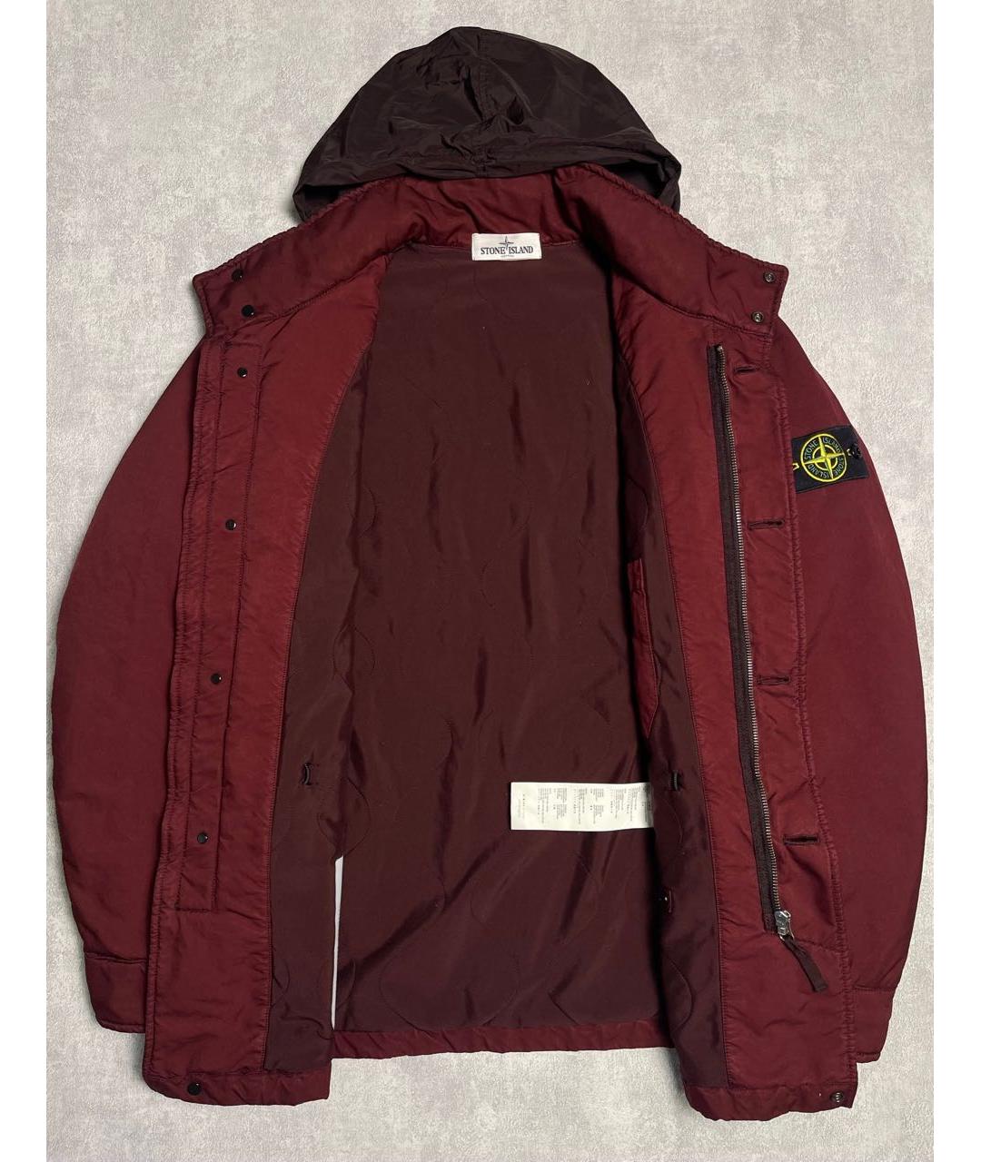 STONE ISLAND Бордовая полиуретановая куртка, фото 3