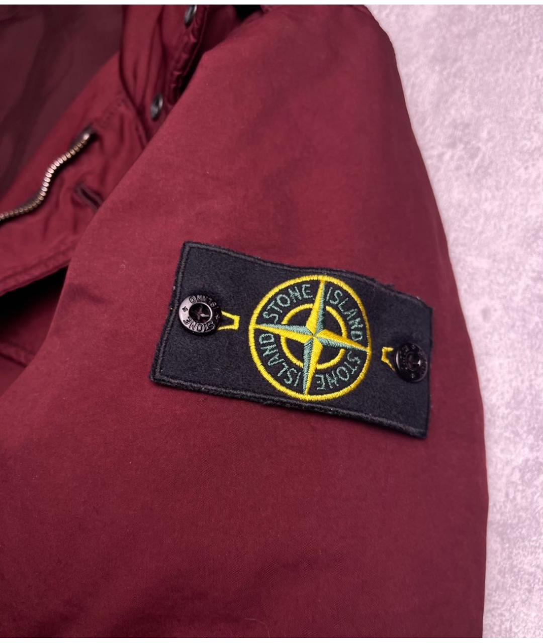 STONE ISLAND Бордовая полиуретановая куртка, фото 5
