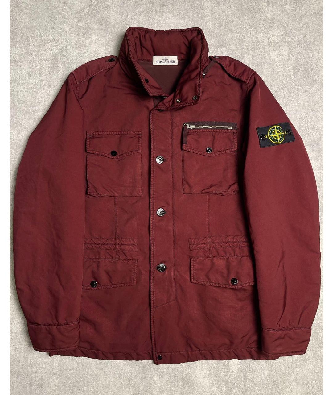 STONE ISLAND Бордовая полиуретановая куртка, фото 2