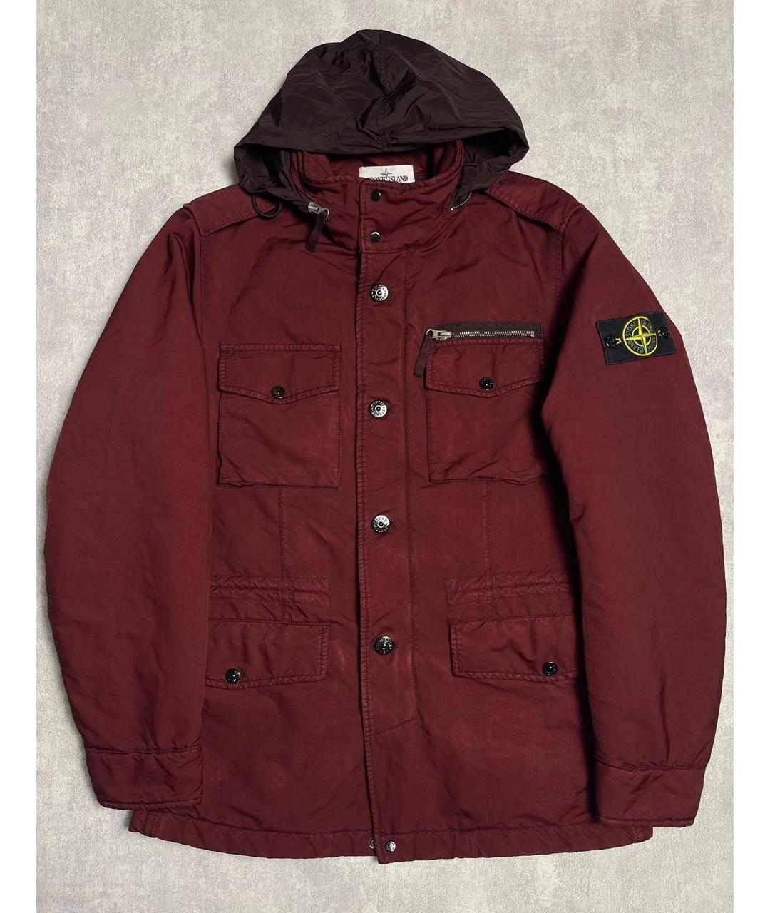STONE ISLAND Бордовая полиуретановая куртка, фото 9
