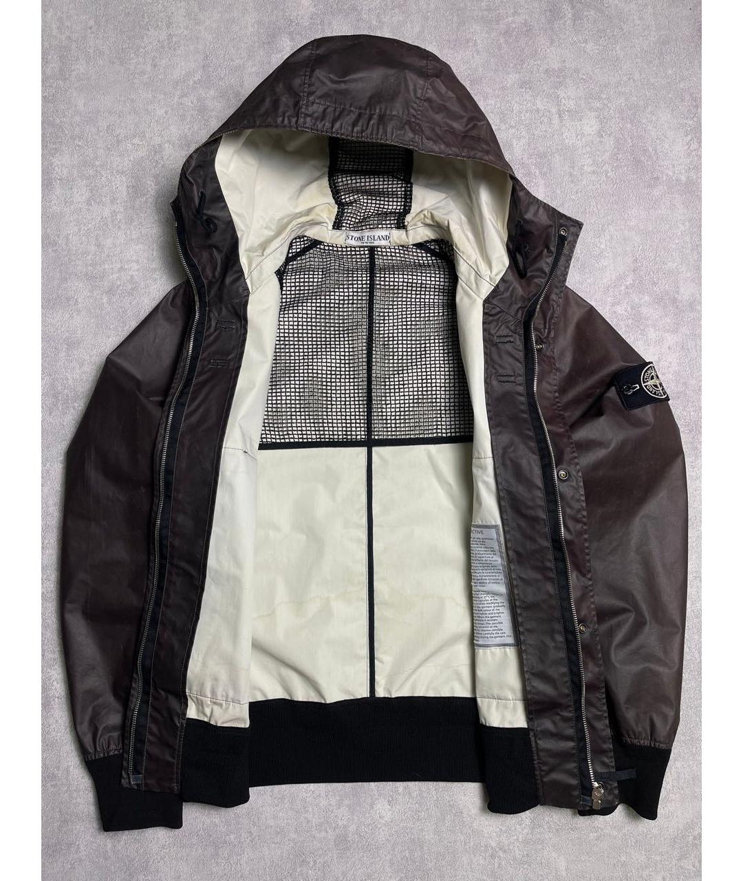 STONE ISLAND Коричневая полиуретановая куртка, фото 3