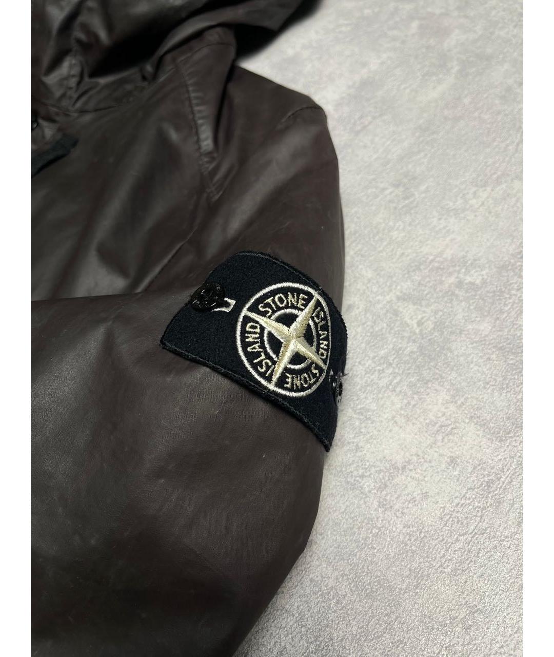 STONE ISLAND Коричневая полиуретановая куртка, фото 6