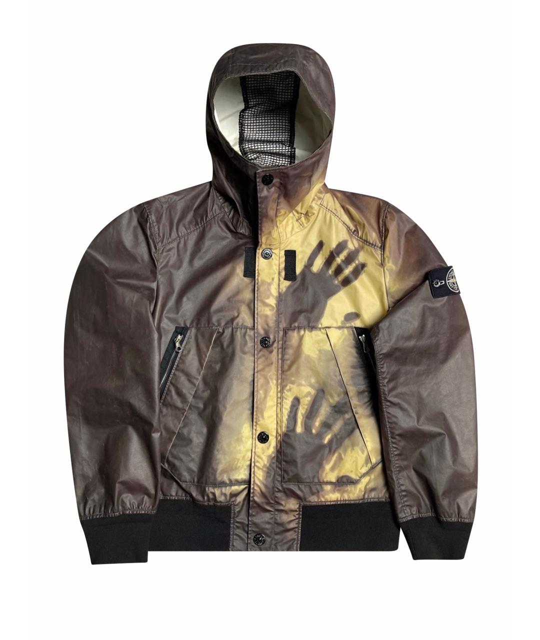 STONE ISLAND Коричневая полиуретановая куртка, фото 1