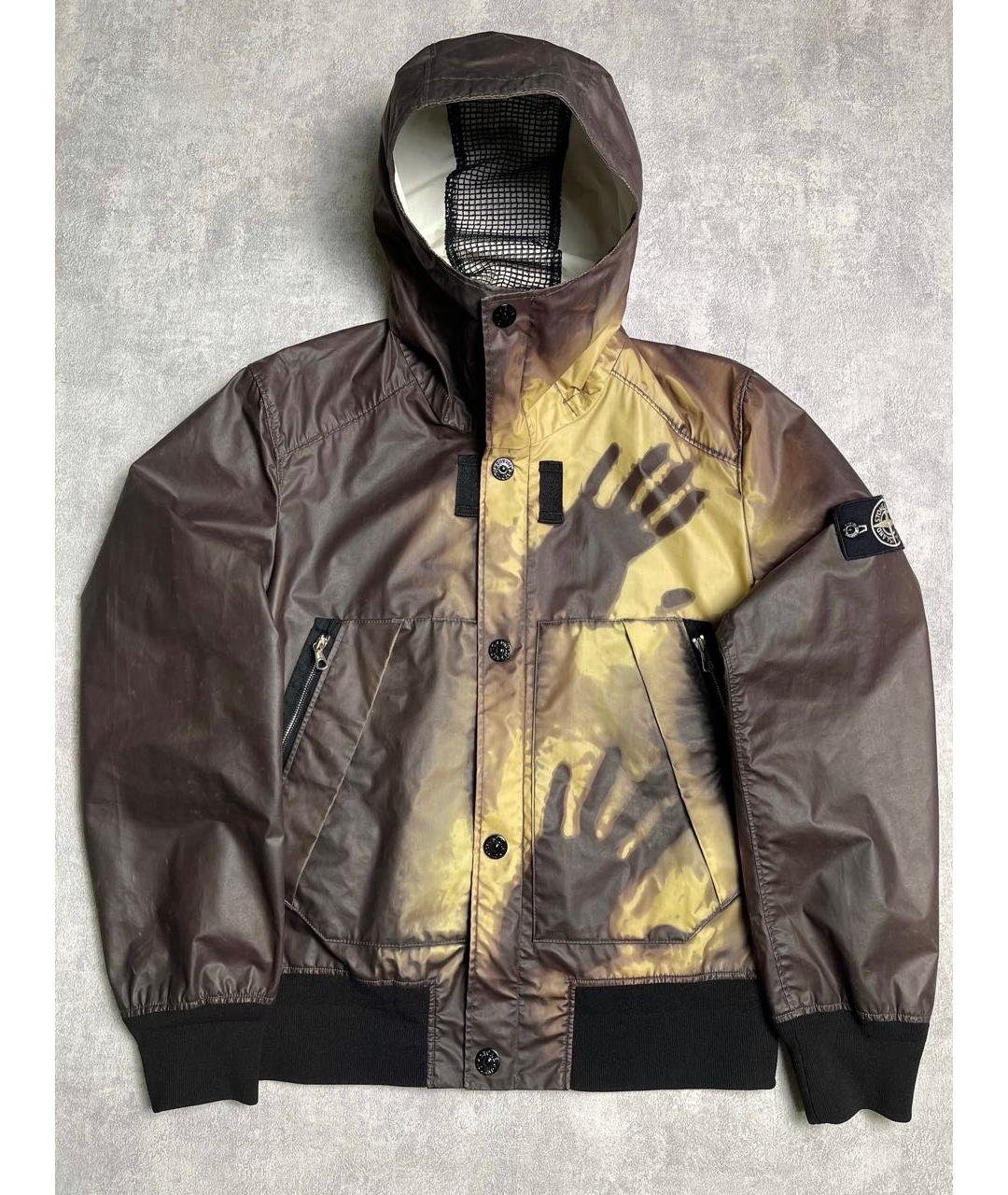 STONE ISLAND Коричневая полиуретановая куртка, фото 9