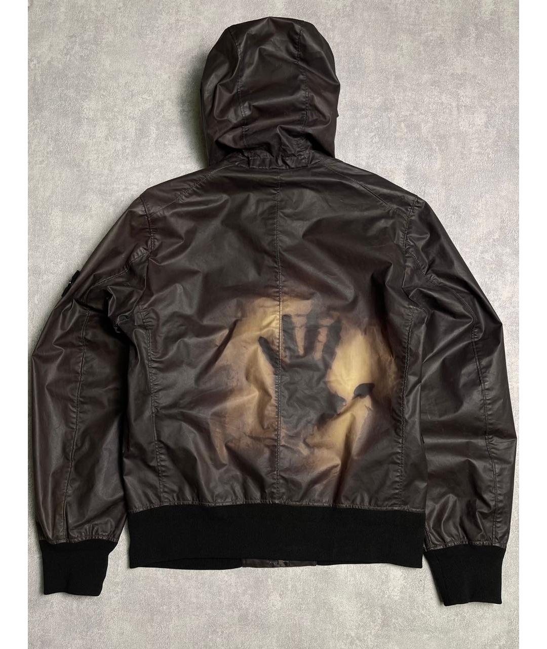 STONE ISLAND Коричневая полиуретановая куртка, фото 4