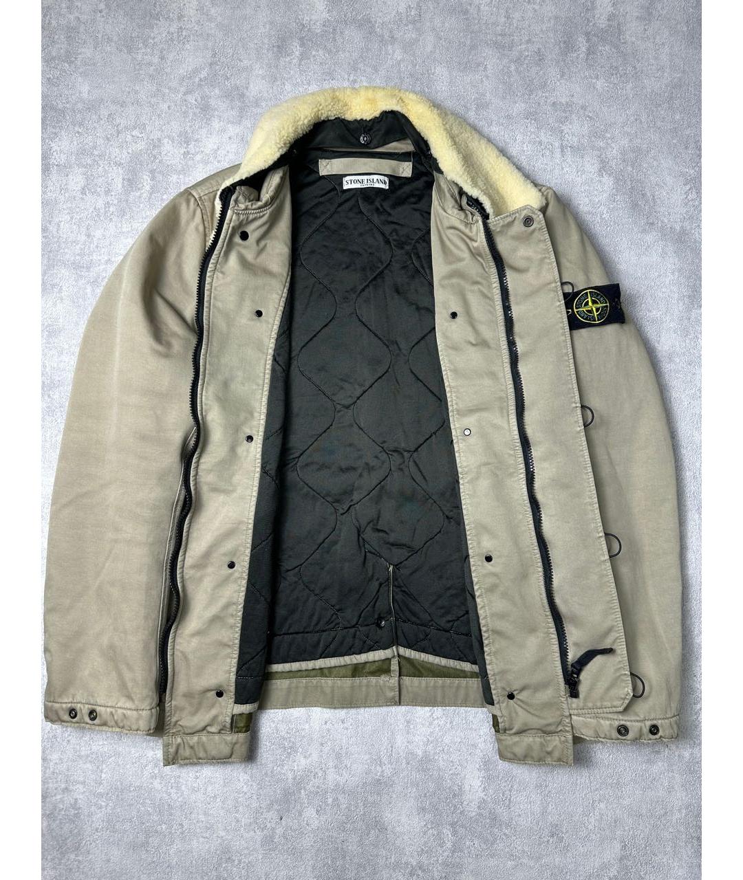 STONE ISLAND Бежевая хлопковая куртка, фото 2