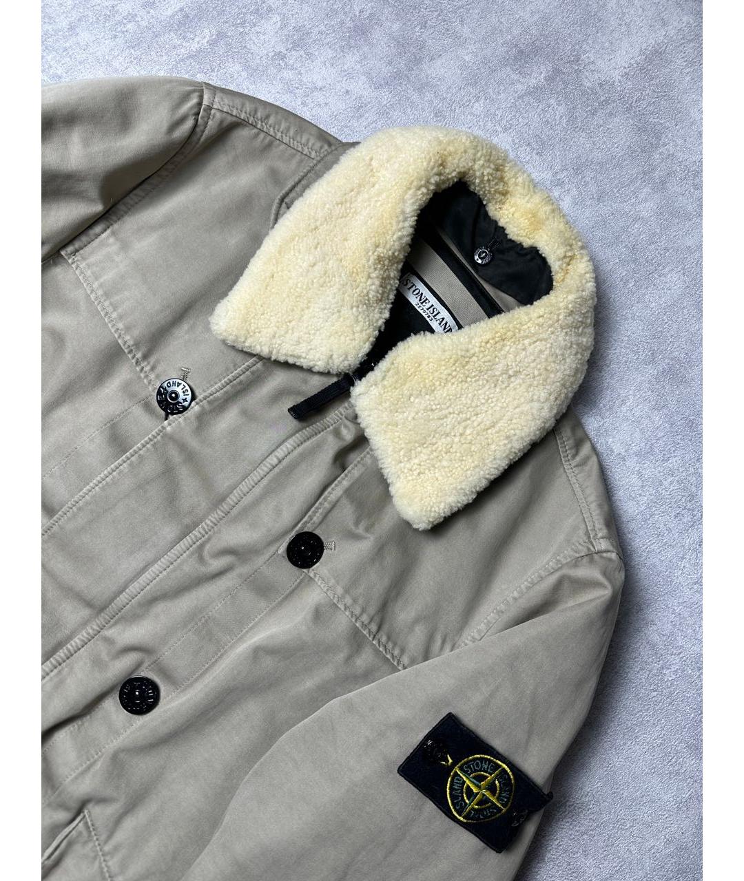 STONE ISLAND Бежевая хлопковая куртка, фото 3