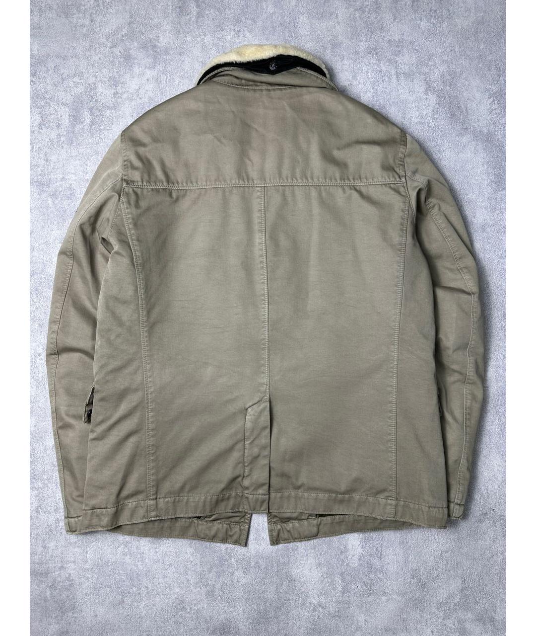 STONE ISLAND Бежевая хлопковая куртка, фото 4