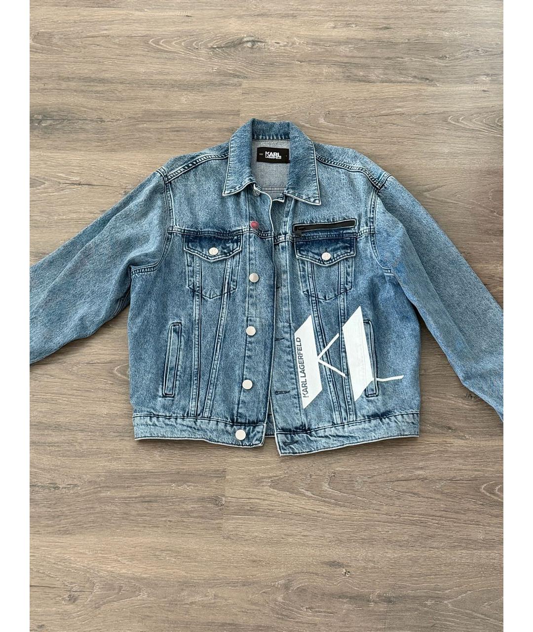 KARL LAGERFELD Голубой деним жакет/пиджак, фото 3