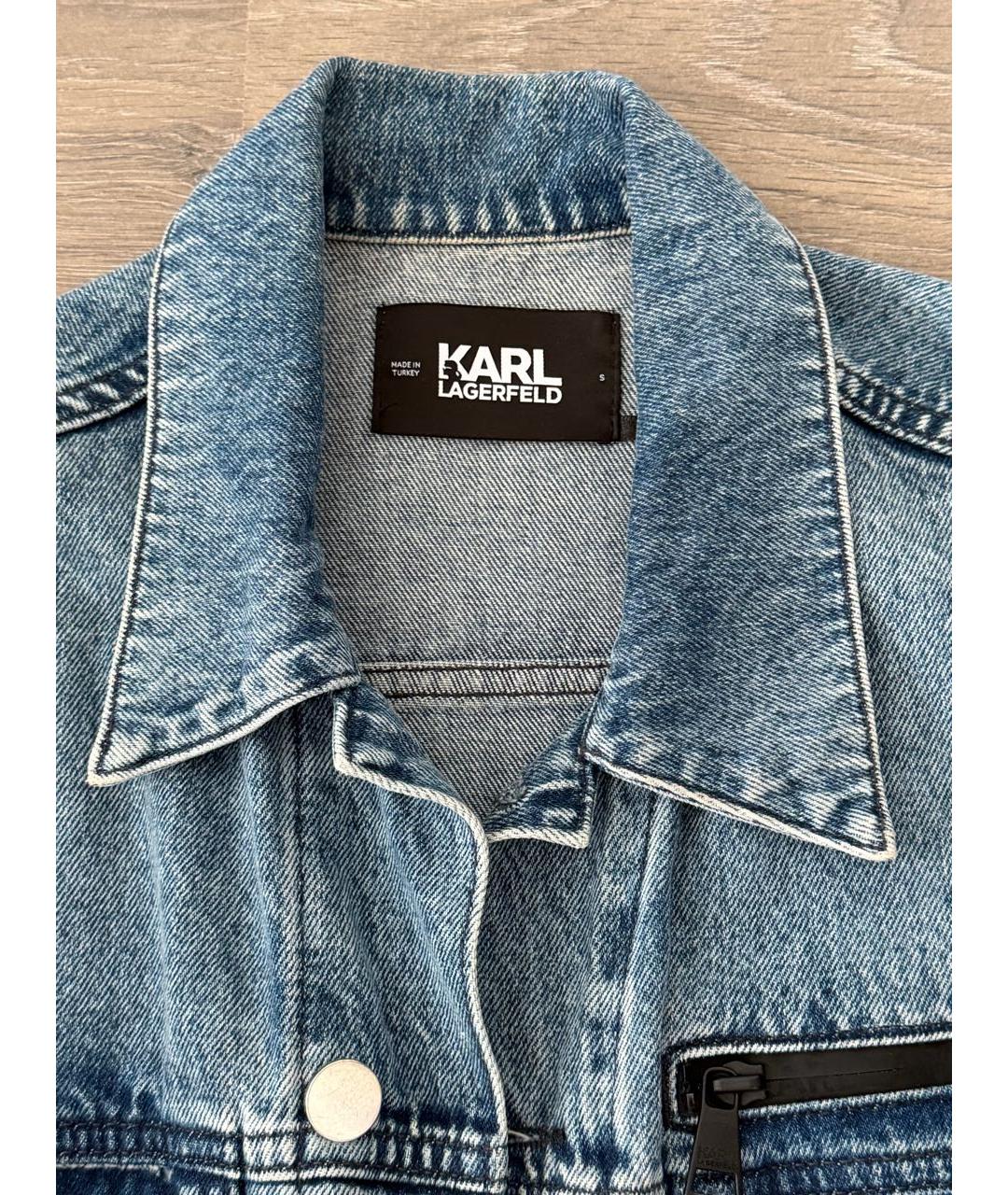 KARL LAGERFELD Голубой деним жакет/пиджак, фото 2