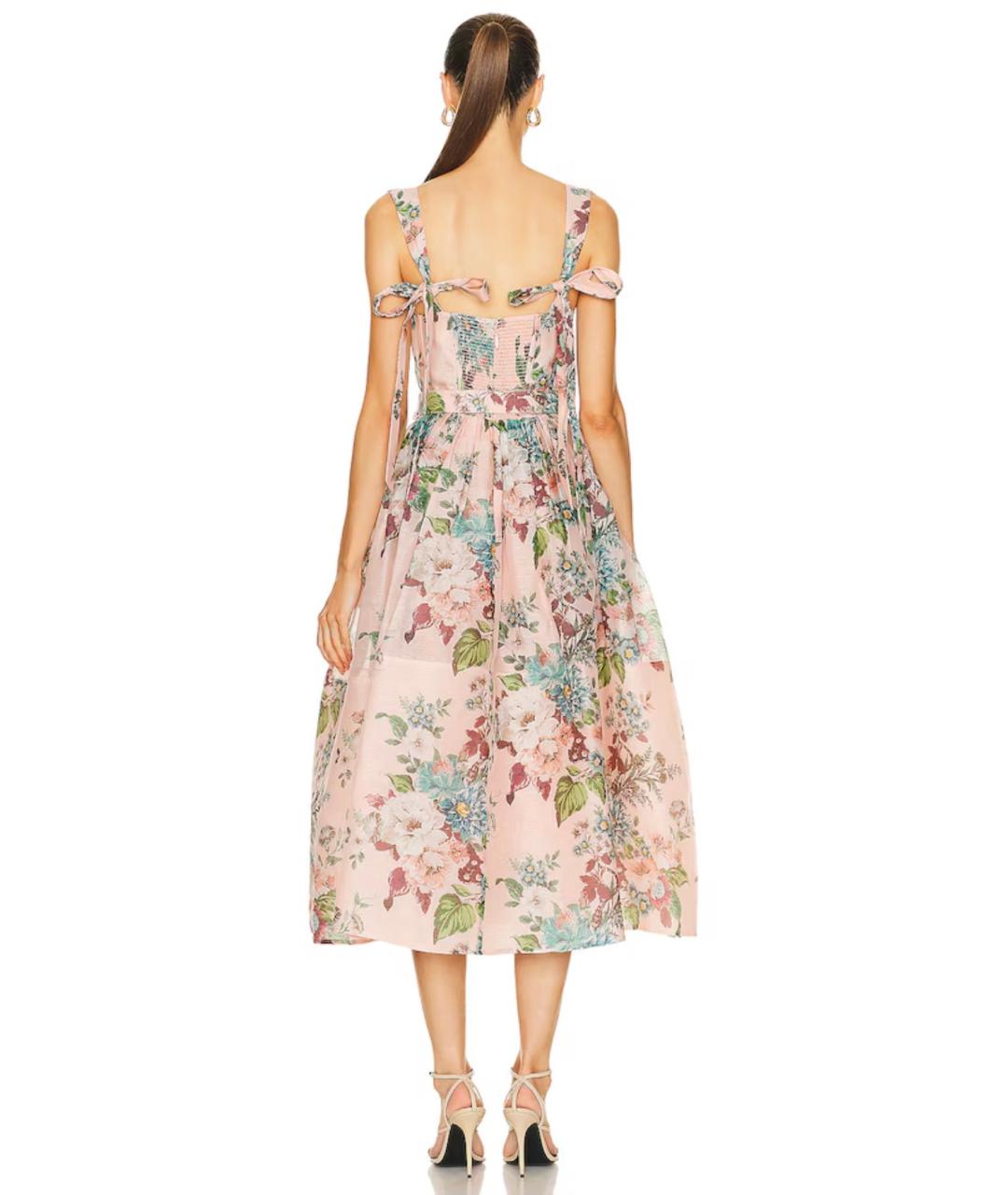 ZIMMERMANN Розовое льняное коктейльное платье, фото 8