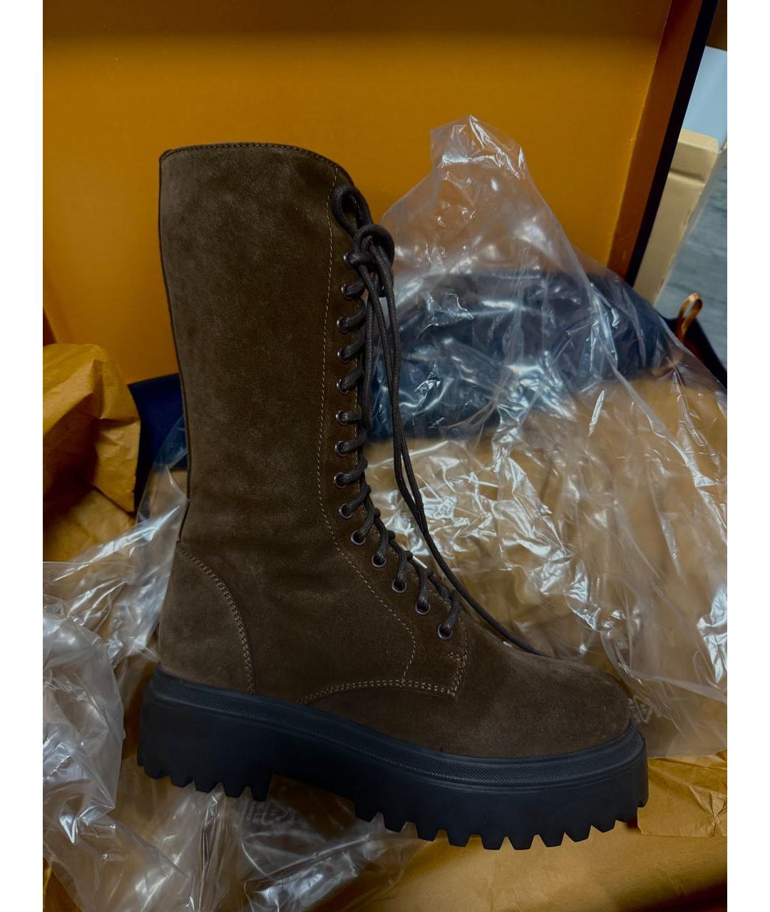 LE SILLA Коричневые замшевые ботинки, фото 4