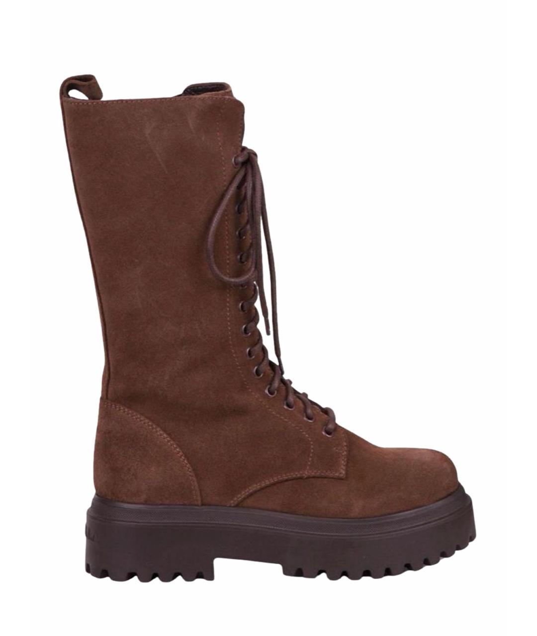 LE SILLA Коричневые замшевые ботинки, фото 1