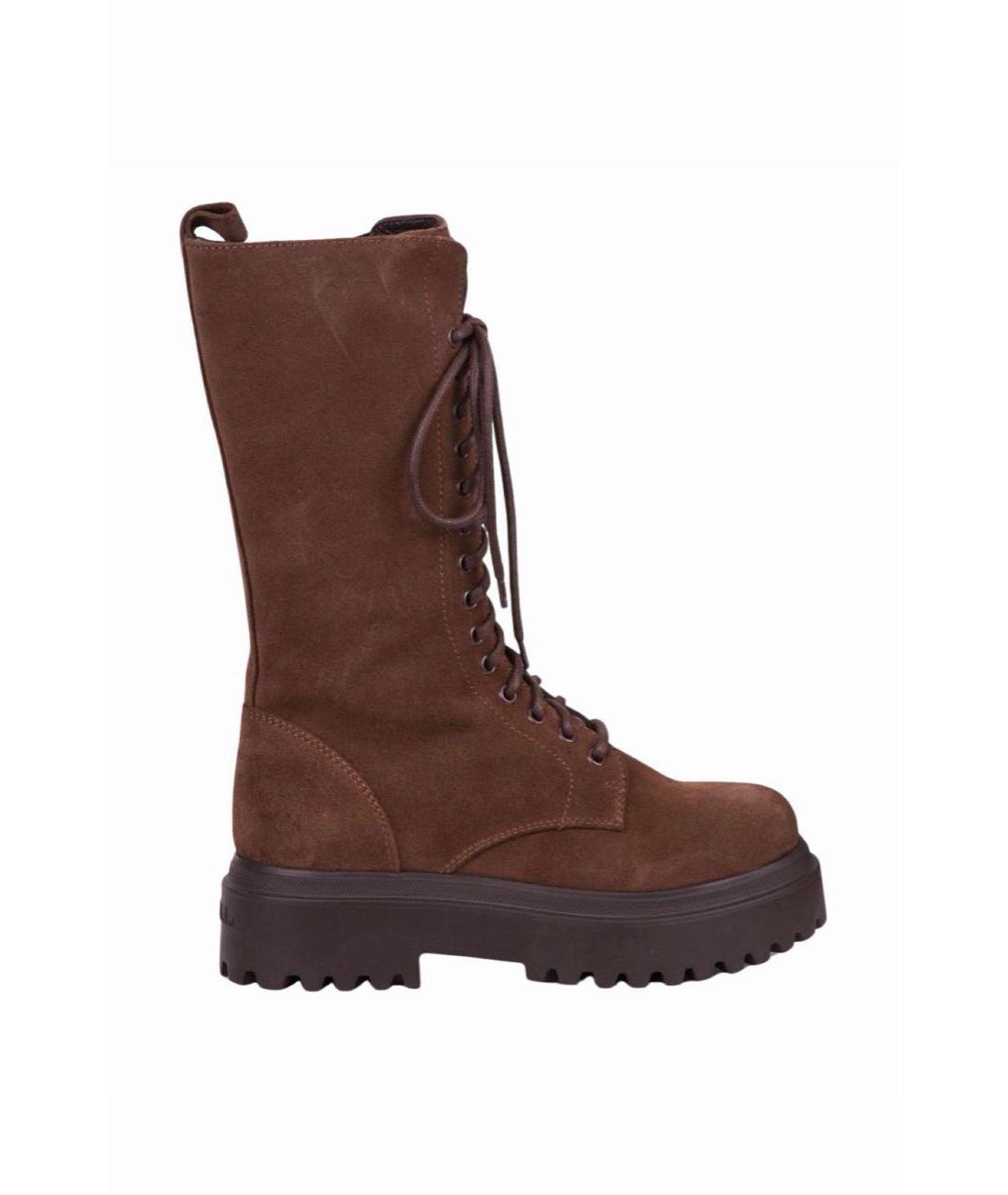 LE SILLA Коричневые замшевые ботинки, фото 6