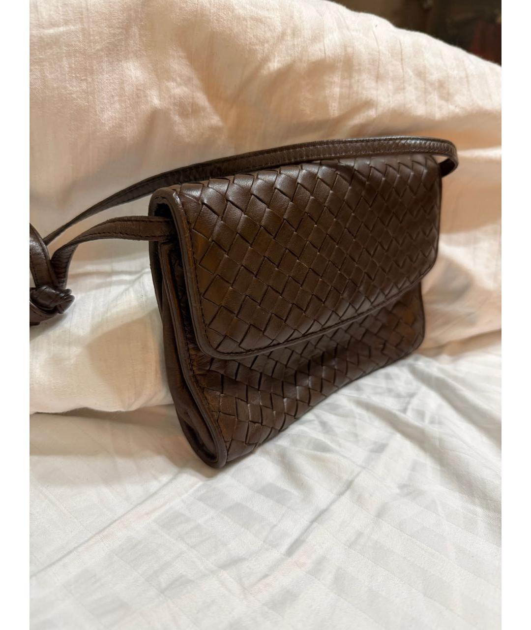 BOTTEGA VENETA Коричневая кожаная сумка через плечо, фото 2