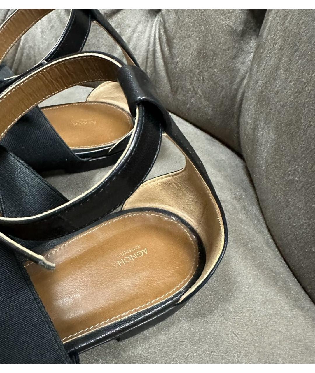 AGNONA Черные сандалии, фото 4