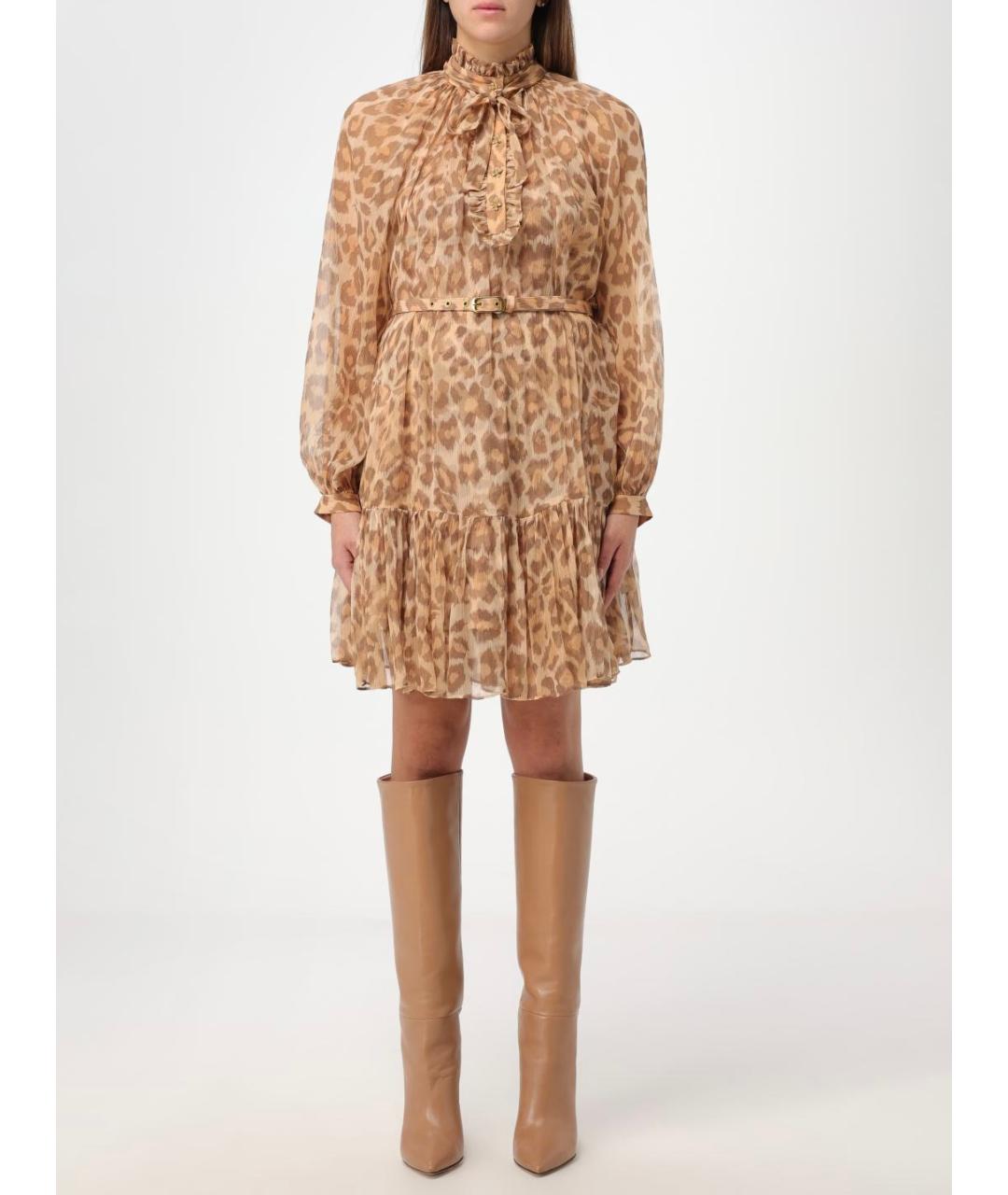 ZIMMERMANN Бежевое шелковое коктейльное платье, фото 2