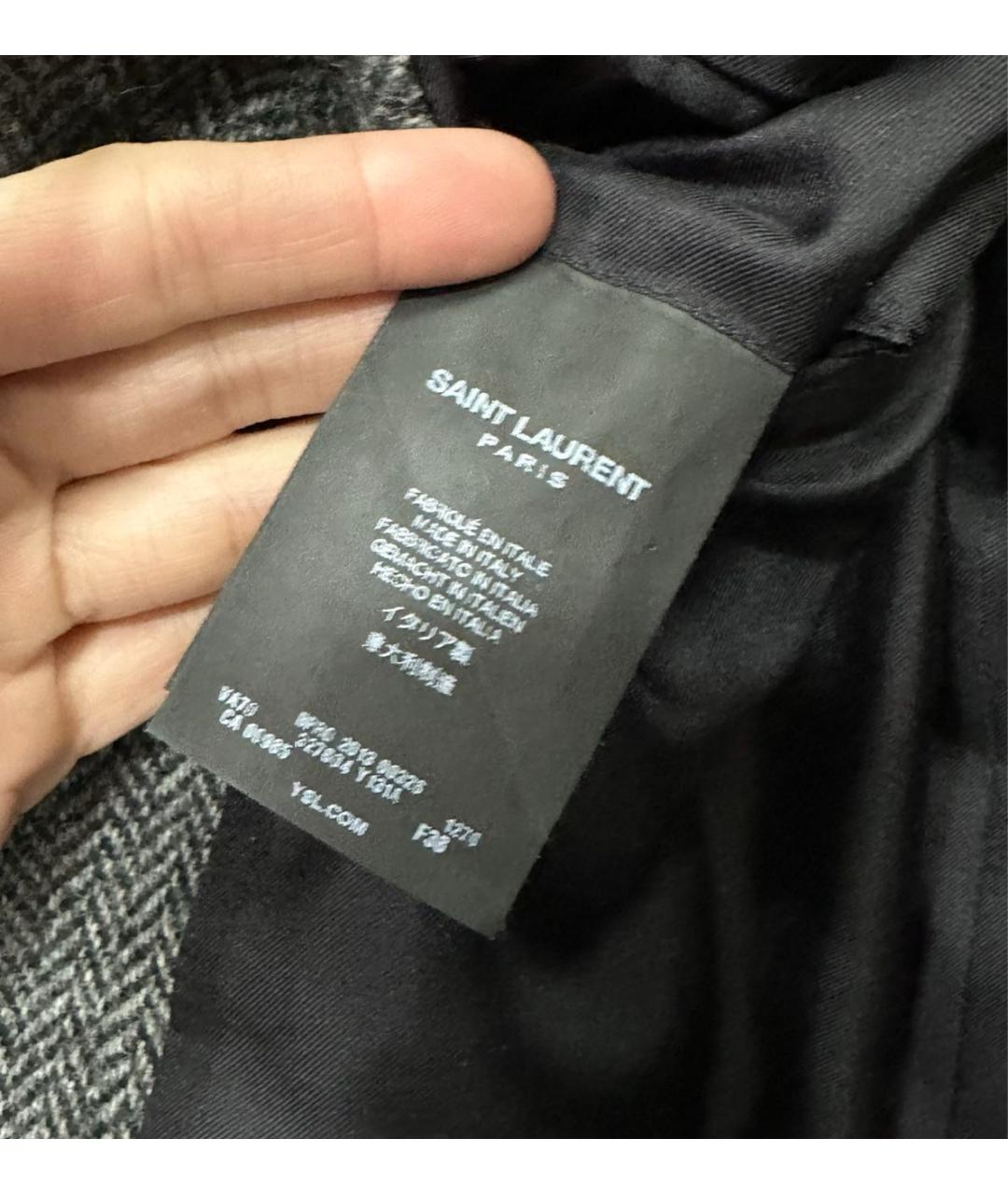 SAINT LAURENT Антрацитовый жакет/пиджак, фото 4