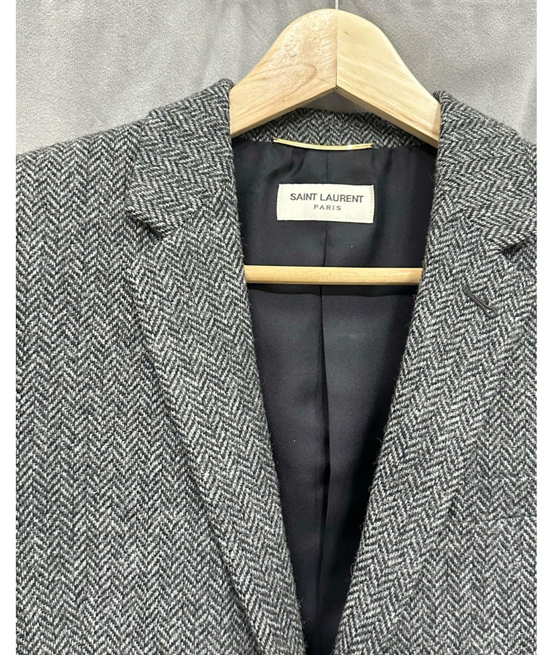 SAINT LAURENT Антрацитовый жакет/пиджак, фото 2