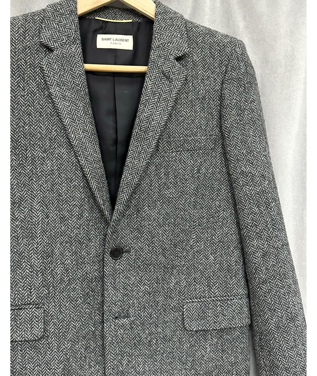 SAINT LAURENT Антрацитовый жакет/пиджак, фото 3