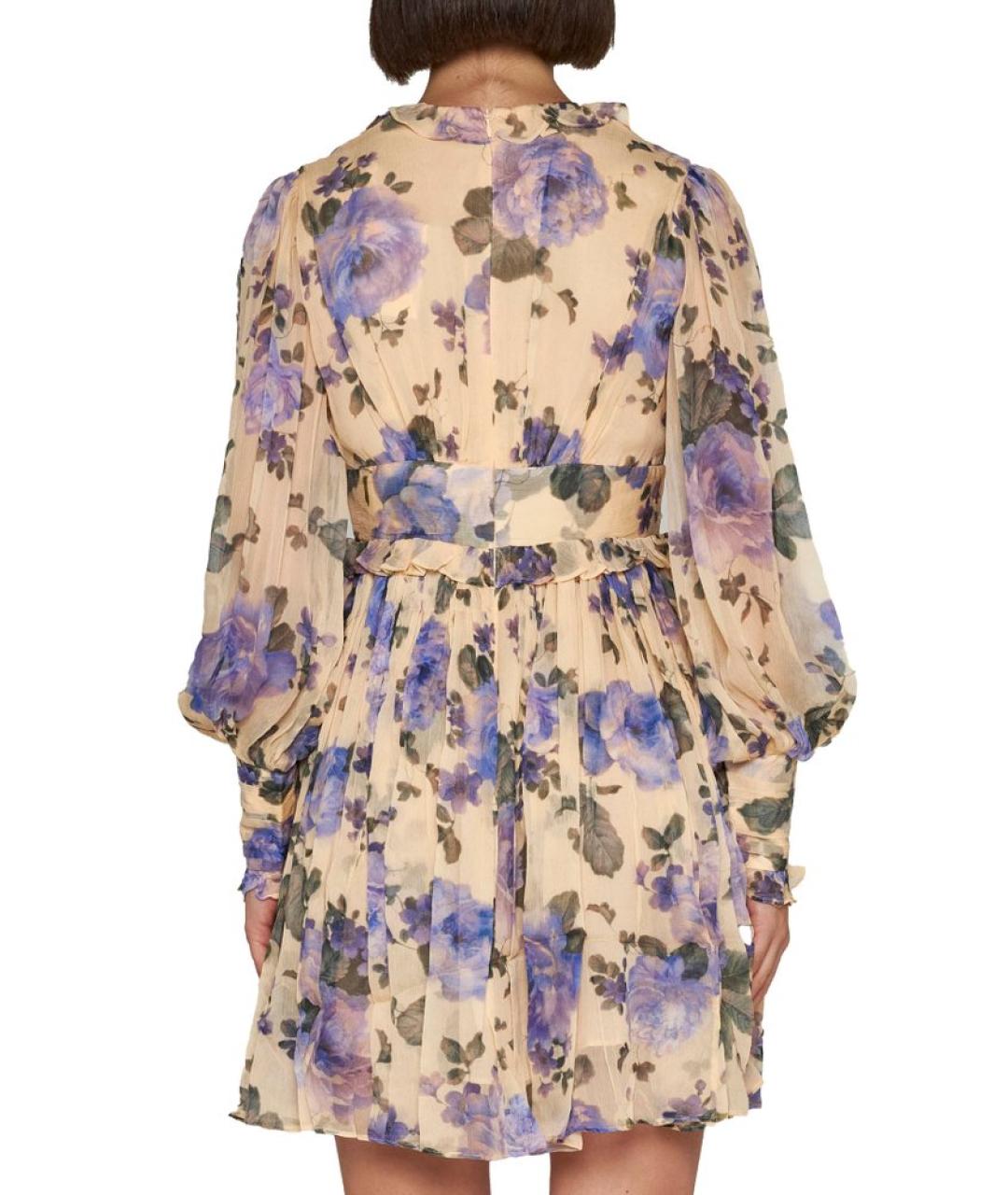 ZIMMERMANN Бежевое вискозное коктейльное платье, фото 3