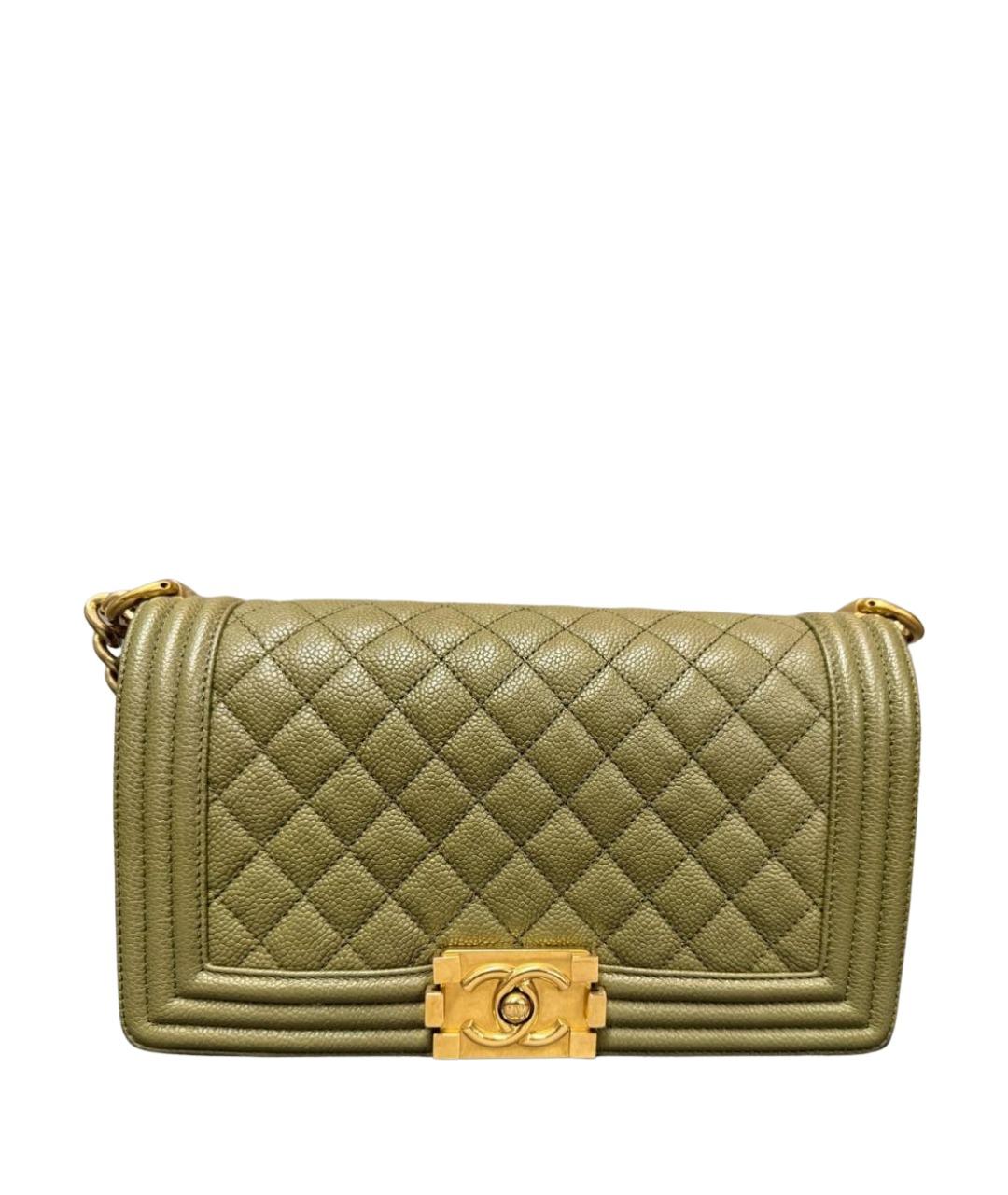 CHANEL Хаки кожаная сумка через плечо, фото 1
