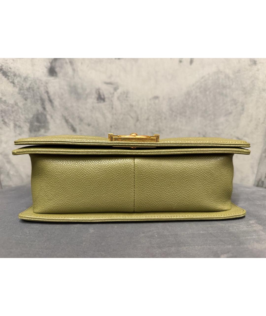 CHANEL Хаки кожаная сумка через плечо, фото 7