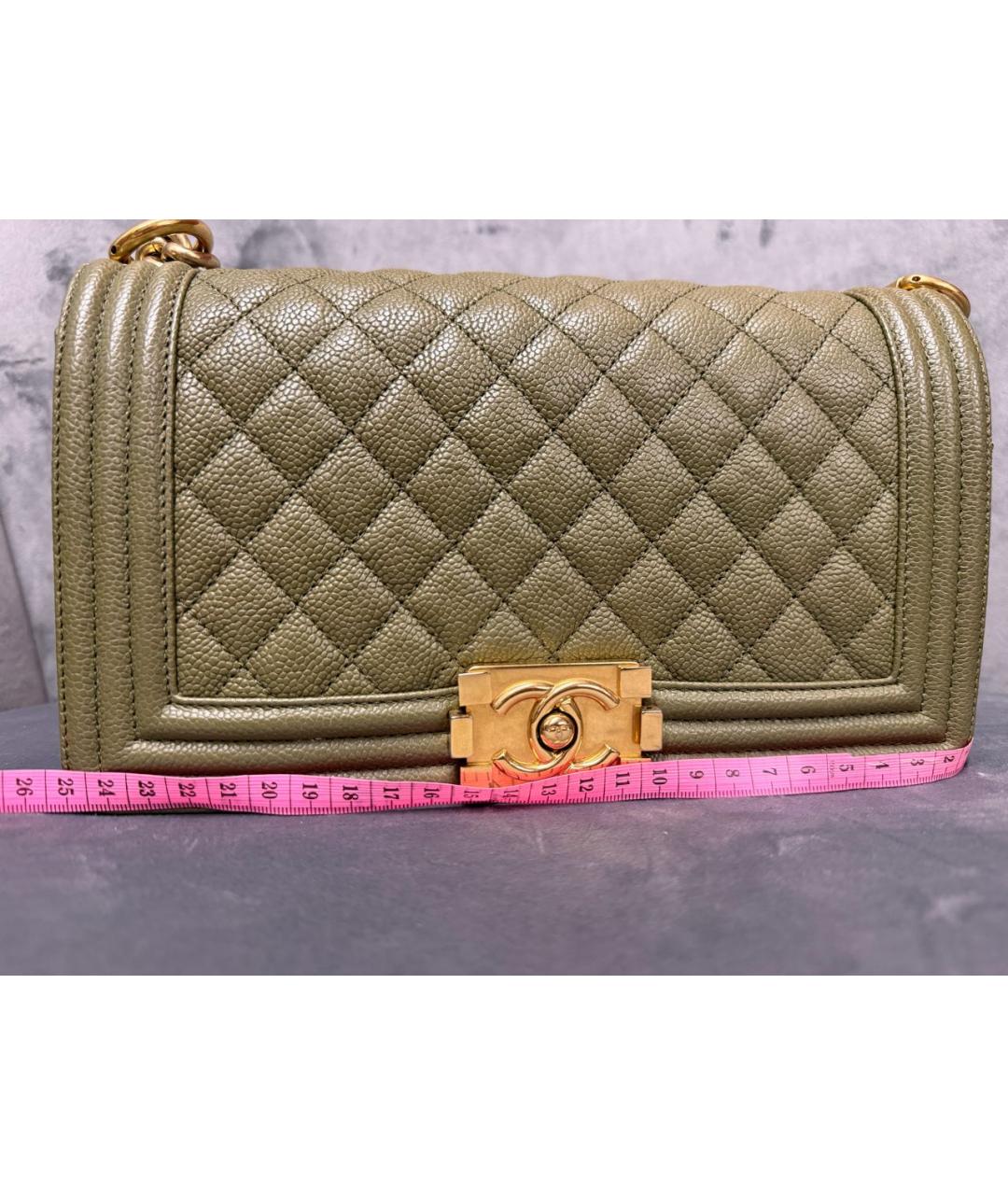 CHANEL Хаки кожаная сумка через плечо, фото 2