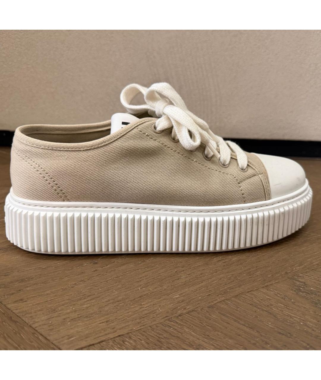 MIU MIU Бежевые кеды, фото 8