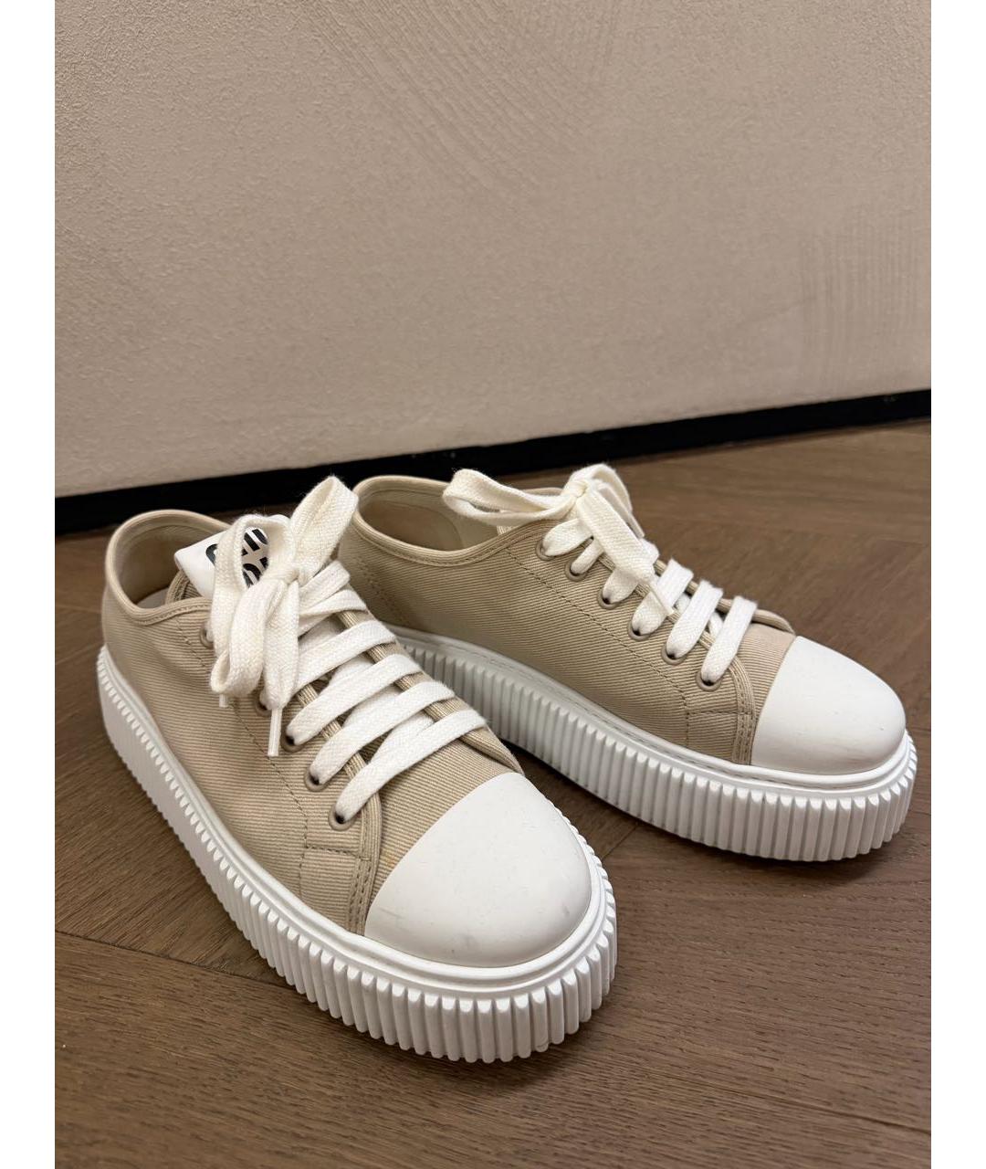 MIU MIU Бежевые кеды, фото 5