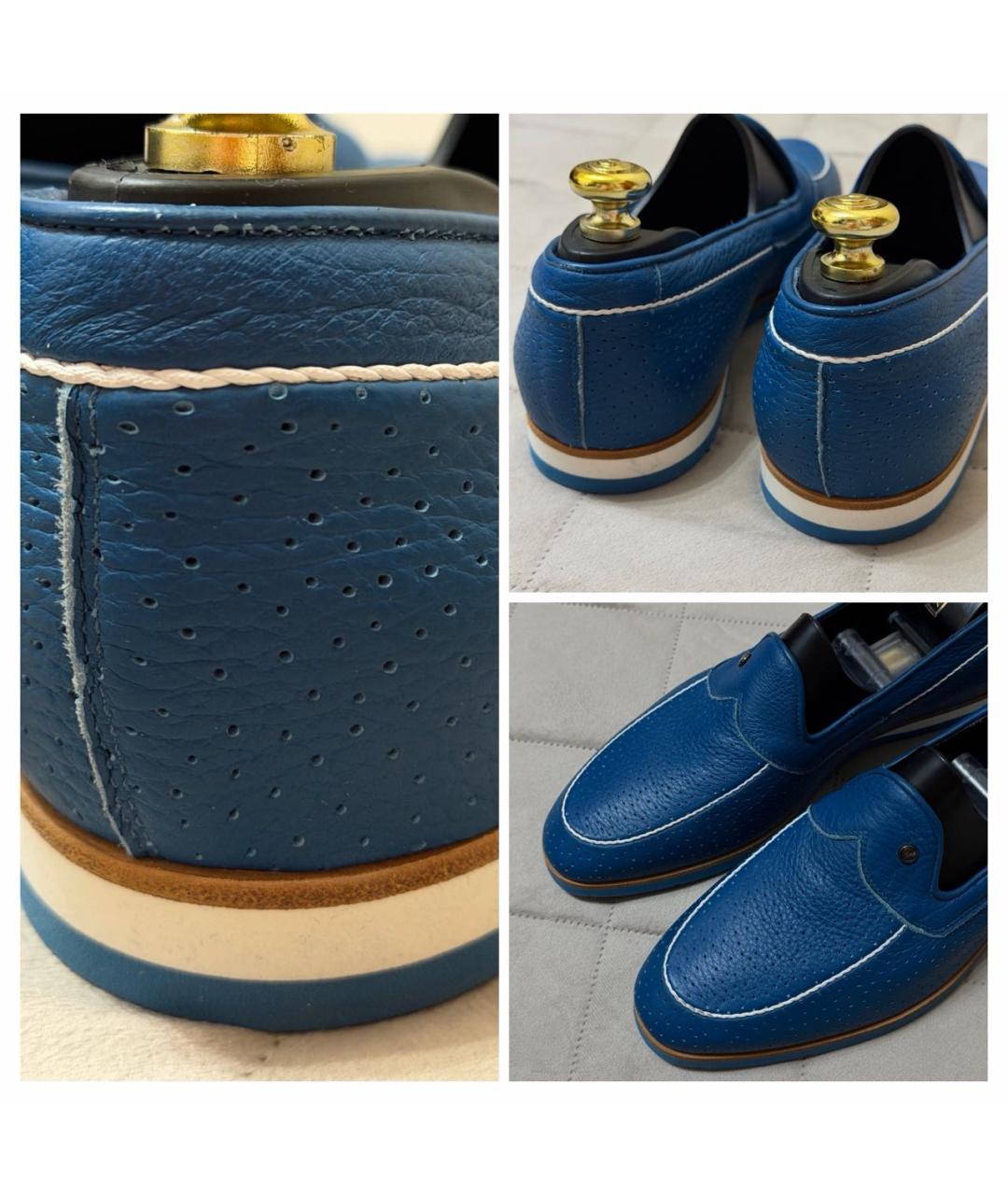 ZILLI Синие кожаные лоферы, фото 7